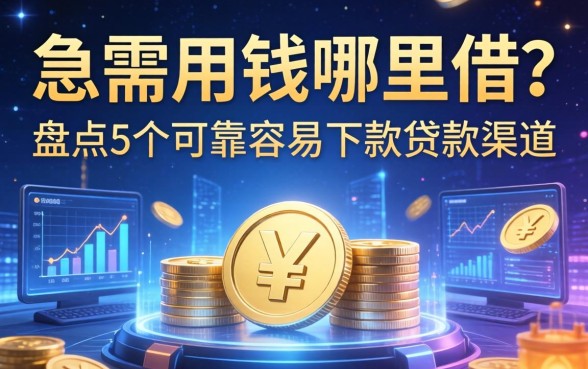 急需用钱哪里借？盘点5个可靠容易下款的贷款渠道