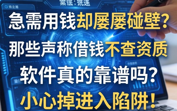 急需用钱却屡屡碰壁？那些声称借钱不查资质的软件真的靠谱吗？小心掉进陷阱！