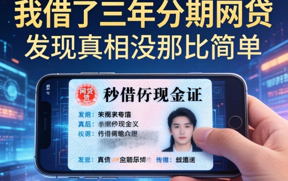 我借了三年分期的网贷,手机身份证秒借现金后发现真相没那么简单