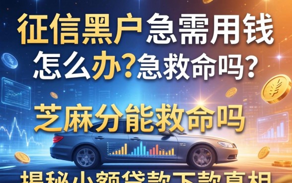 征信黑户急需用钱怎么办？芝麻分能救命吗？揭秘小额贷款下款真相