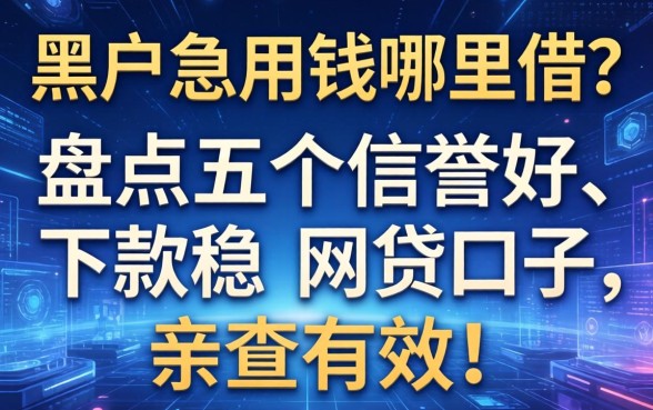 黑户急用钱哪里借？盘点五个信誉好、下款稳的网贷口子，亲测有效！