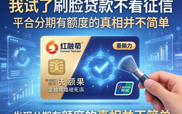 我试了刷脸贷款不看征信的平台，发现分期有额度的真相并不简单