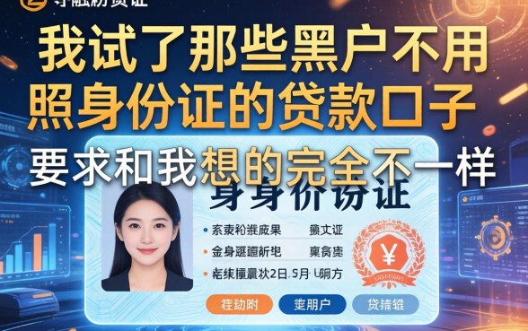 我试了那些黑户不用照身份证的贷款口子，结果和我想的完全不一样
