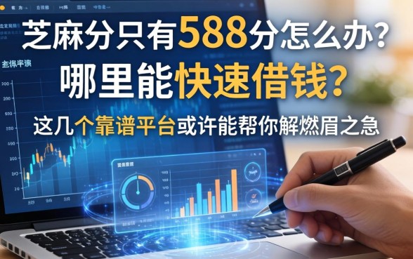 芝麻分只有588分怎么办？哪里能快速借钱？这几个靠谱平台或许能帮你解燃眉之急