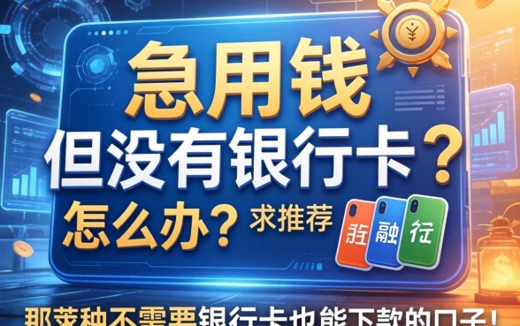 急用钱但没有银行卡怎么办？求推荐那种不需要银行卡也能下款的口子！