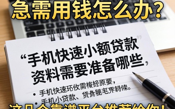 急需用钱怎么办？手机快速小额贷款资料需要准备哪些？这几个靠谱平台推荐给你！