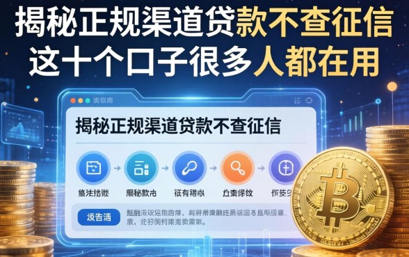 揭秘正规渠道贷款不查征信的，这十个口子很多人都在用