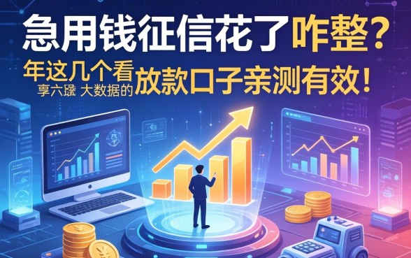 急用钱征信花了咋整？2026年这几个不看大数据的放款口子亲测有效！