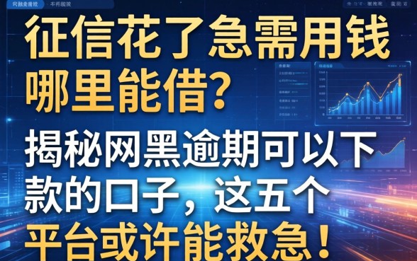 征信花了急需用钱哪里能借？揭秘网黑逾期可以下款的口子，这五个平台或许能救急！