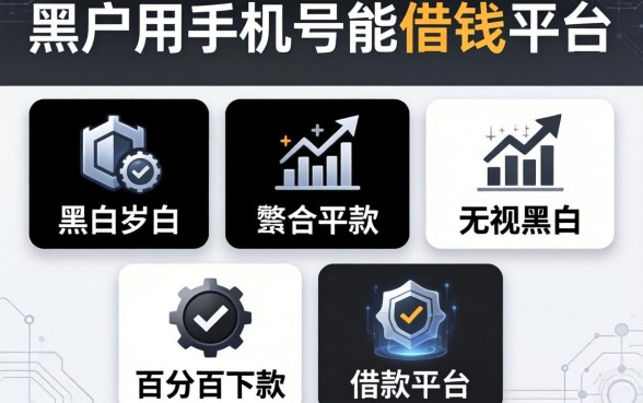 黑户用手机号能借钱的平台，规整五个无视黑白百分百下款的借款平台