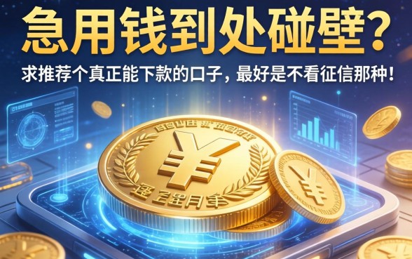 急用钱到处碰壁？求推荐个真正能下款的口子，最好是不看征信那种！