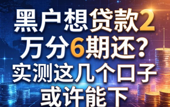 黑户想贷款2万分6期还？实测这几个口子或许能下