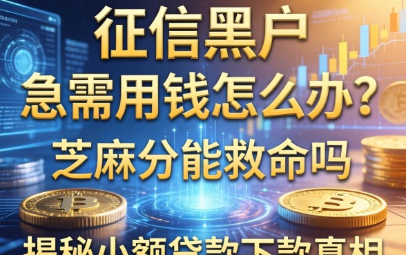 征信黑户急需用钱怎么办？芝麻分能救命吗？揭秘小额贷款下款真相