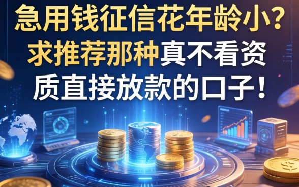 急用钱征信花年龄小？求推荐那种真不看资质直接放款的口子！