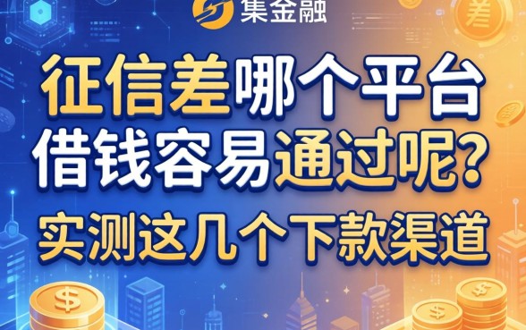 征信差哪个平台借钱容易通过呢？实测这几个下款渠道