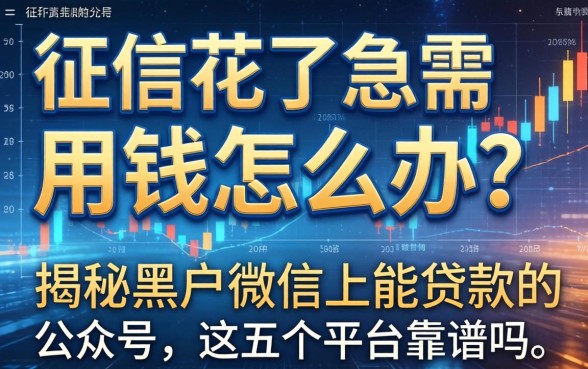 征信花了急需用钱怎么办？揭秘黑户微信上能贷款的公众号，这五个平台靠谱吗？
