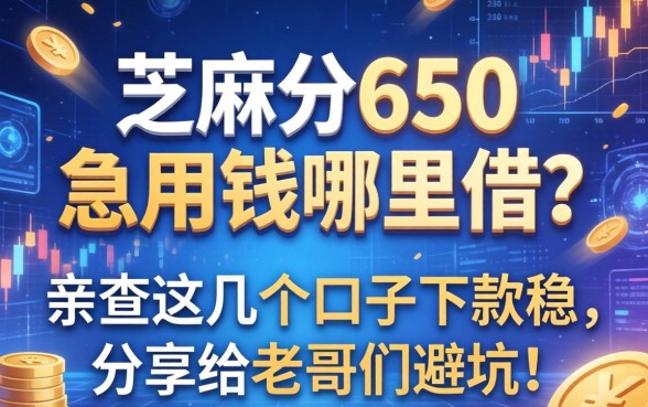 芝麻分650急用钱哪里借？亲测这几个口子下款稳，分享给老哥们避坑！