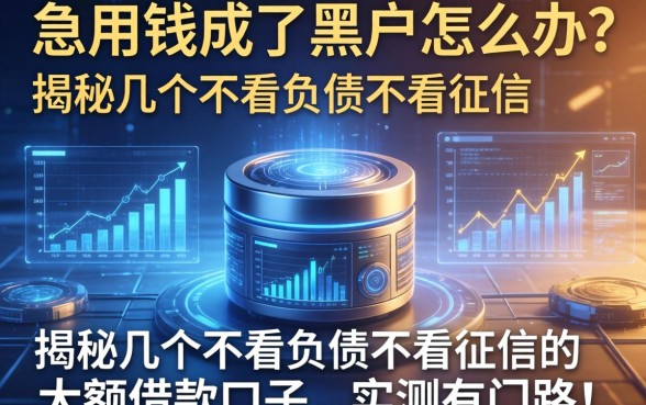 急用钱成了黑户怎么办？揭秘几个不看负债不看征信的大额借款口子，实测有门路！