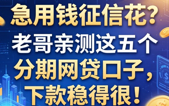 急用钱征信花？老哥亲测这五个分期网贷口子，下款稳得很！
