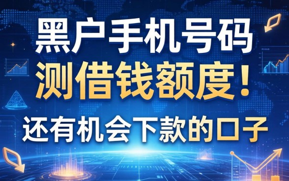 黑户手机号码测借钱额度：整理几个还有机会下款的口子