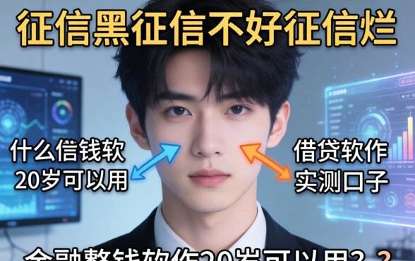 征信黑征信不好征信烂什么借钱软件20岁可以用？整理几个实测口子