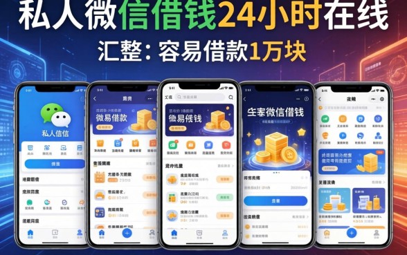 私人微信借钱24小时在线，汇整五个APP容易借款1万块的app