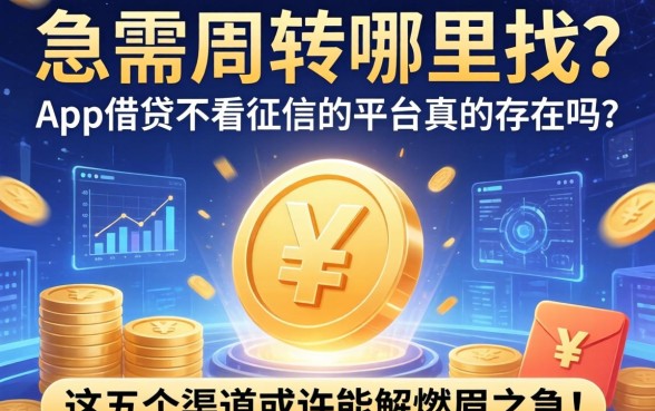 急需周转哪里找？app借钱不看征信的平台真的存在吗？这五个渠道或许能解燃眉之急！