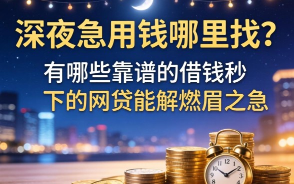 深夜急用钱哪里找？有哪些靠谱的借钱秒下的网贷能解燃眉之急？