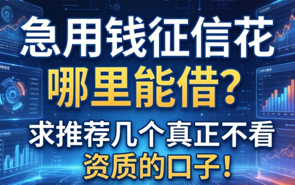 急用钱征信花哪里能借？求推荐几个真正不看资质的口子！