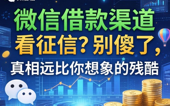 微信借款渠道不看征信？别傻了，真相远比你想象的残酷