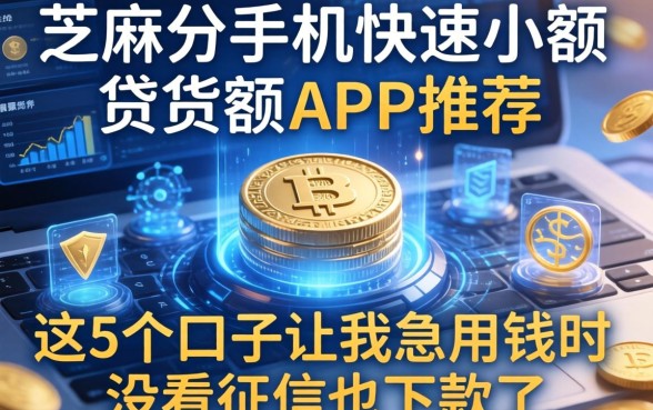 芝麻分手机快速小额贷款app推荐：这5个口子让我急用钱时没看征信也下款了