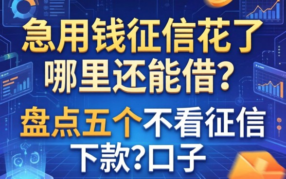 急用钱征信花了哪里还能借？盘点五个不看征信下款的口子
