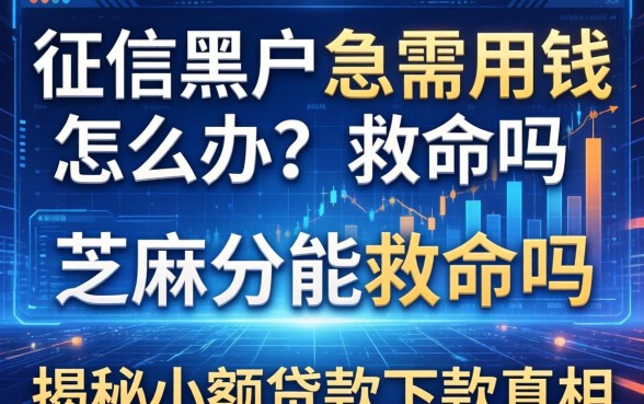 征信黑户急需用钱怎么办？芝麻分能救命吗？揭秘小额贷款下款真相