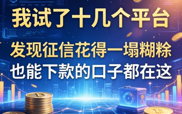 我试了十几个平台，发现征信花得一塌糊涂也能下款的口子都在这