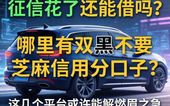 征信花了还能借吗？哪里有双黑不要芝麻信用分口子？这几个平台或许能解燃眉之急