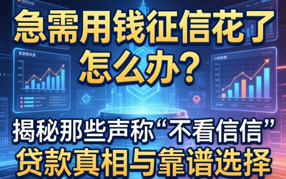 急需用钱征信花了怎么办？揭秘那些声称“不看征信”的贷款真相与靠谱选择