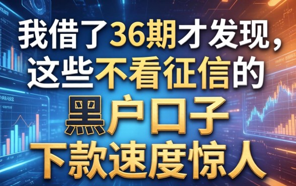 我借了36期才发现，这些不看征信的黑户口子下款速度惊人