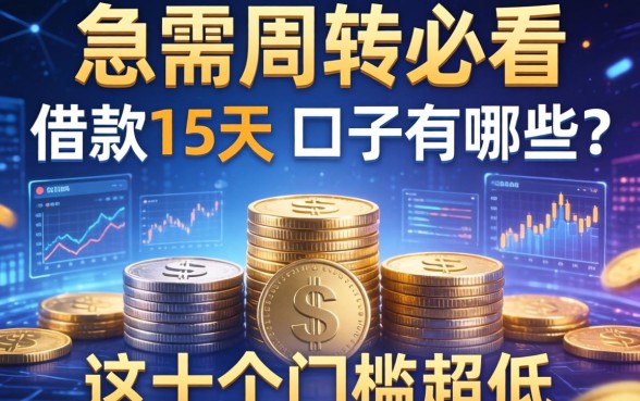 急需周转必看：借款15天的口子有哪些？这十个门槛超低