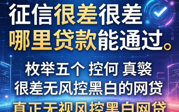 征信很差很差哪里贷款能通过，枚举五个真正无视风控黑白的网贷
