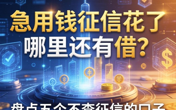 急用钱征信花了哪里还能借？盘点五个不查征信的口子