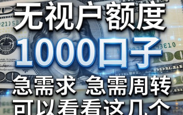 无视黑白户额度1000的口子，急需周转的可以看看这几个