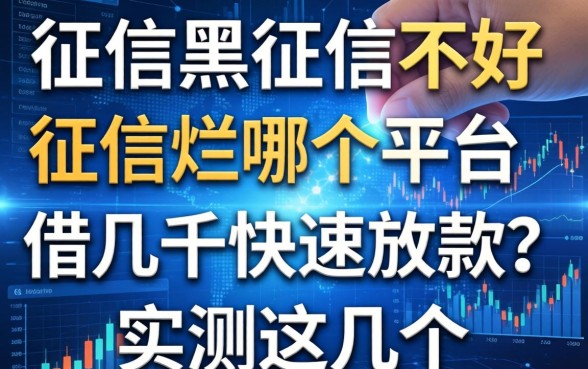 征信黑征信不好征信烂哪个平台借几千快速放款？实测这几个