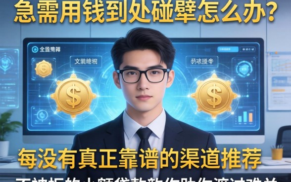 急需用钱到处碰壁怎么办？有没有真正靠谱的渠道？推荐一个不被拒的小额贷款软件助你渡过难关