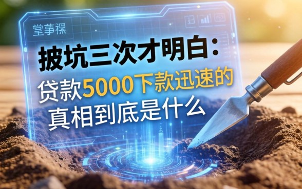 被坑三次才明白：贷款5000下款迅速的真相到底是什么