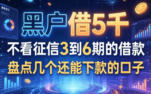 黑户借5千不看征信3到6期的借款，盘点几个还能下款的口子