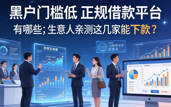 黑户门槛低的正规借款平台有哪些？生意人亲测这几家能下款