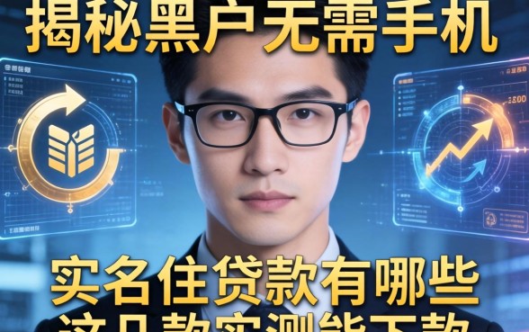 揭秘黑户无需手机实名的贷款有哪些，这几款实测能下款