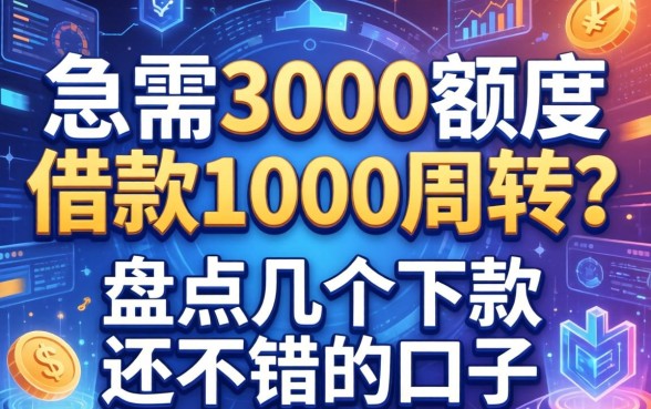 急需3000额度借款1000周转？盘点几个下款还不错的口子