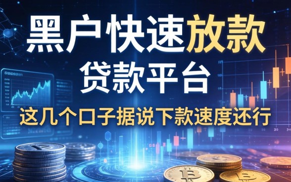 黑户快速放款的贷款平台：这几个口子据说下款速度还行