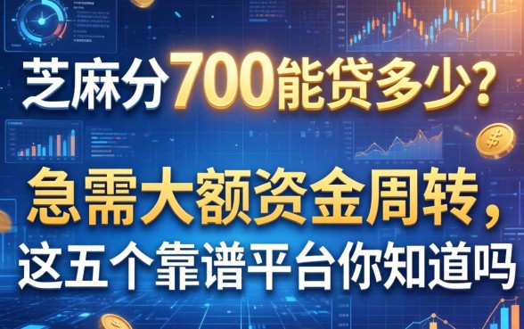 芝麻分700能贷多少？急需大额资金周转，这五个靠谱平台你知道吗？